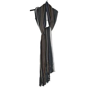 Geoffrey‎ Beene Multicolored Acrylic Long Scarf With Fringe One Size